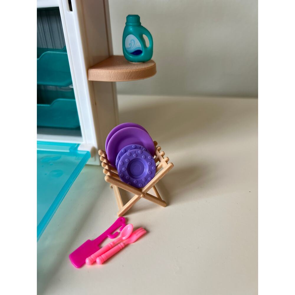Barbie Doll House Kitchen Replacement Lot Sink Dishwasher Counter Mattel 2018 - Picture 2 of 9